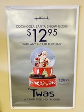 Hallmark Coca Cola Coke Advertising Santa Claus Store Display Poster 55”x36”