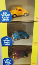 Johnny Lightning ThnderJet 500 41 Willy's Gasser Set 3 Flaming Black, Yellow