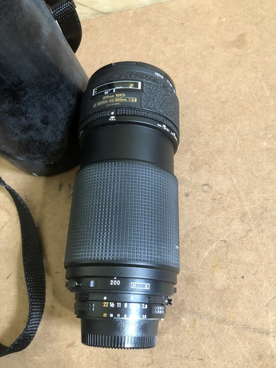 Nikon ED AF Nikkor 80-200mm 1:2.8 w/ Lens Cover, Filter, and CL-43