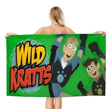 Beach Towel Wild Kratts Microfiber Anime Quick Dry for Teens Women Men Boys