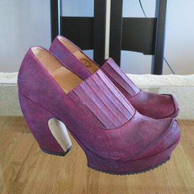 JOHN FLUEVOG Purple  Prepare Hi STEADY Platform Slip On Shoes 9
