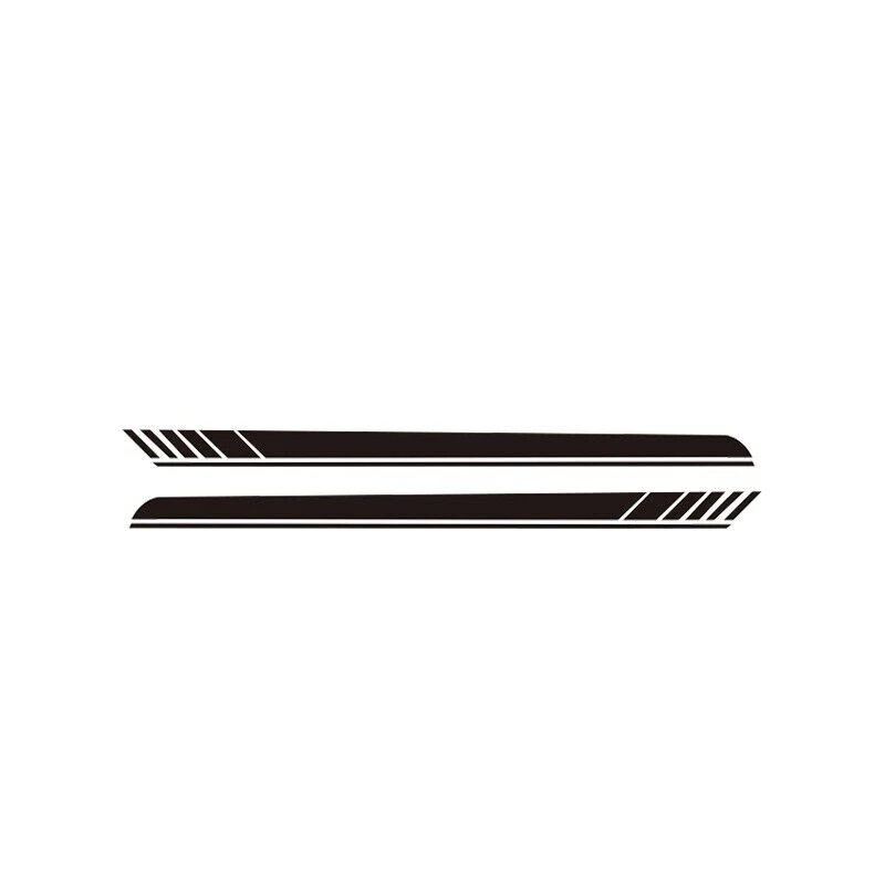 Juego de 2 calcomanías de vinilo a rayas falda guardabarros lateral deportiva carreras a cuadros sedán P Foto 3 de 4