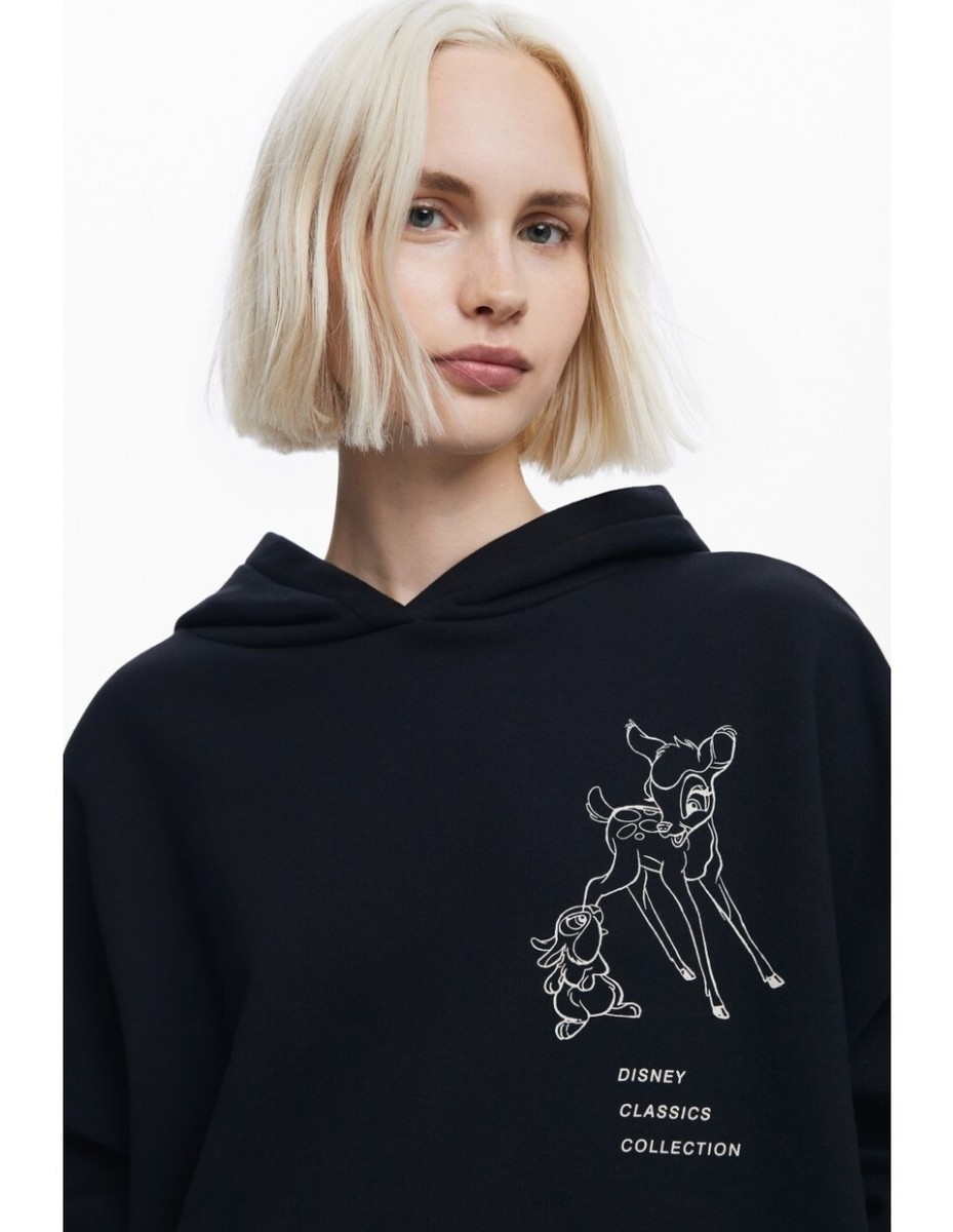 美品desigual黒 ジッパー ハイネック ジャケットsize44大きいサイズ DESIGUAL SUDADERA BAMBI OVERSIZE Hoodie Size S Black | eBay