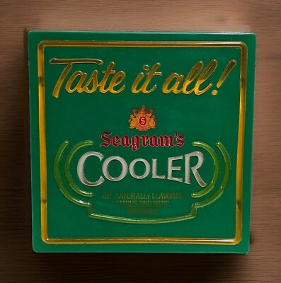 VTG 1984 Seagram's Cooler ''Taste It All!'' Flavored Citrus And Wine Lighted Sign