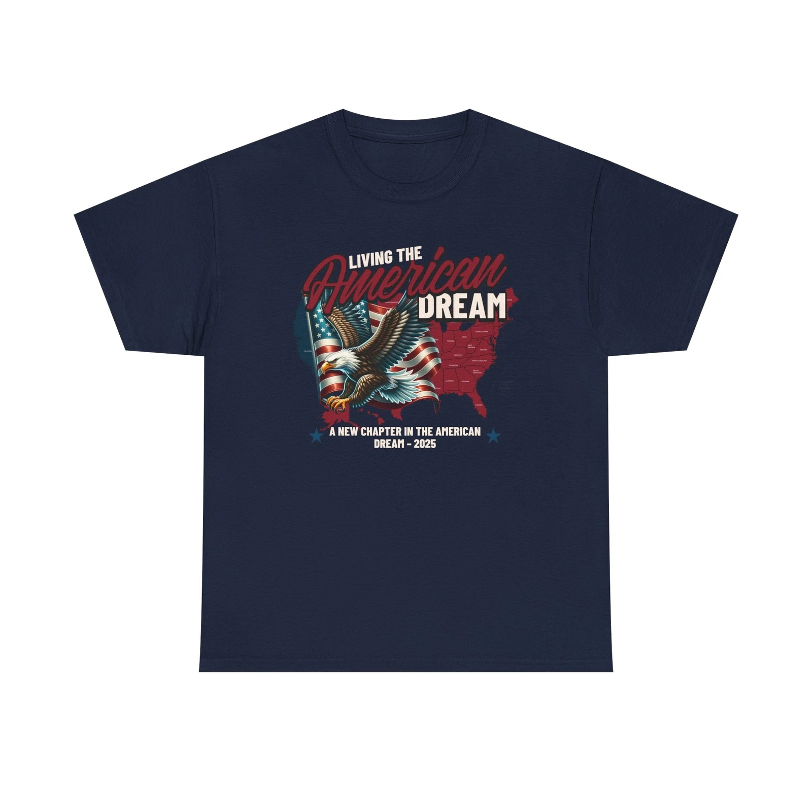 Patriotic USA Tee with US Map and Eagle Flag Graphic