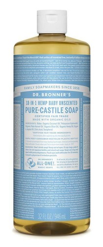 Dr. Bronner's Pure-Castile Soap Liquid (Hemp 18-in-1) Baby Unscented 946ml - Picture 2 of 4