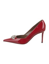 GIUSEPPE ZANOTTI Red Patent Crystal Pumps Size 9 IT 39 Very Good Cond. Box Bag
