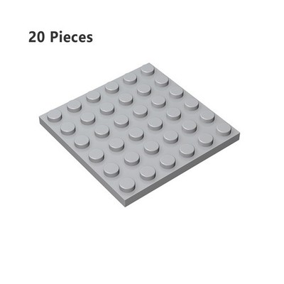 3958 Plate 6X6 Light Gray Bricks Parts 20 PCS Bricks, Pieces & Parts
