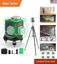 3D Laser Level with Tripod,Remote Control,Compact Design,4000mAh Battery,Rota...
