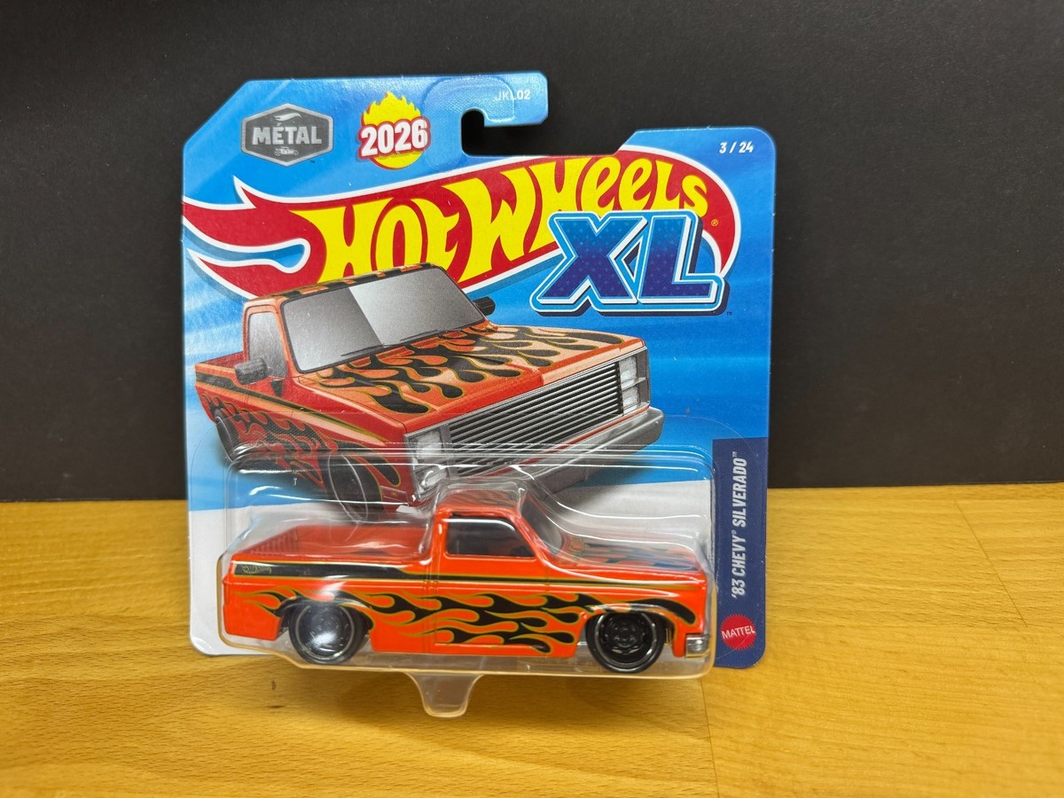 2026 Hot Wheels XL '83 CHEVY SILVERADO Orange! Error Misspelling