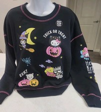 NEW Hello Kitty Friends Glow In The Dark Halloween Sweatshirt Size S Top NWT