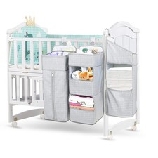 Hanging Diaper Caddy Organizer for Baby Crib - 3-in-1 Diaper Stacker for Chan...