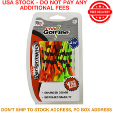 25Pack Plastic Golf Tees 3 1/4 Inch Low Friction Driving Tees Striped Multicolor