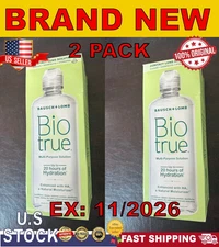 2 pack Bausch + Lomb Biotrue Multi-Purpose Solution- 296 mL Ex:11/26