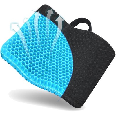 Gel Sitzkissen Orthopädisch XXL 43x38cm Gelkissen Bürostuhl, Auto, Rollstuhl
