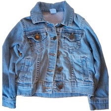 Carter's Size 3T Button Front Denim Jacket Blue Cotton Casual Lightweight Unisex