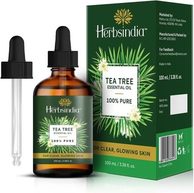 Tea Tree Essential Oil for Skin - 3.3 Fl Oz - 100% Pure with Glass Dropper