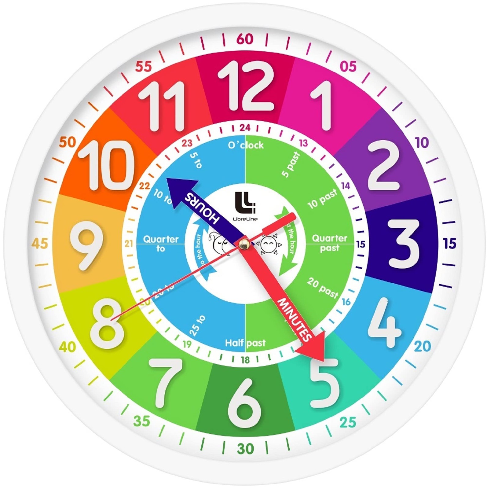 3 D Kids Colorful Learning Wall Clock Easy to Read 12 Inch 3 D Kids Colorful Learning Wall Clock Easy to Read 12 Inch detail image