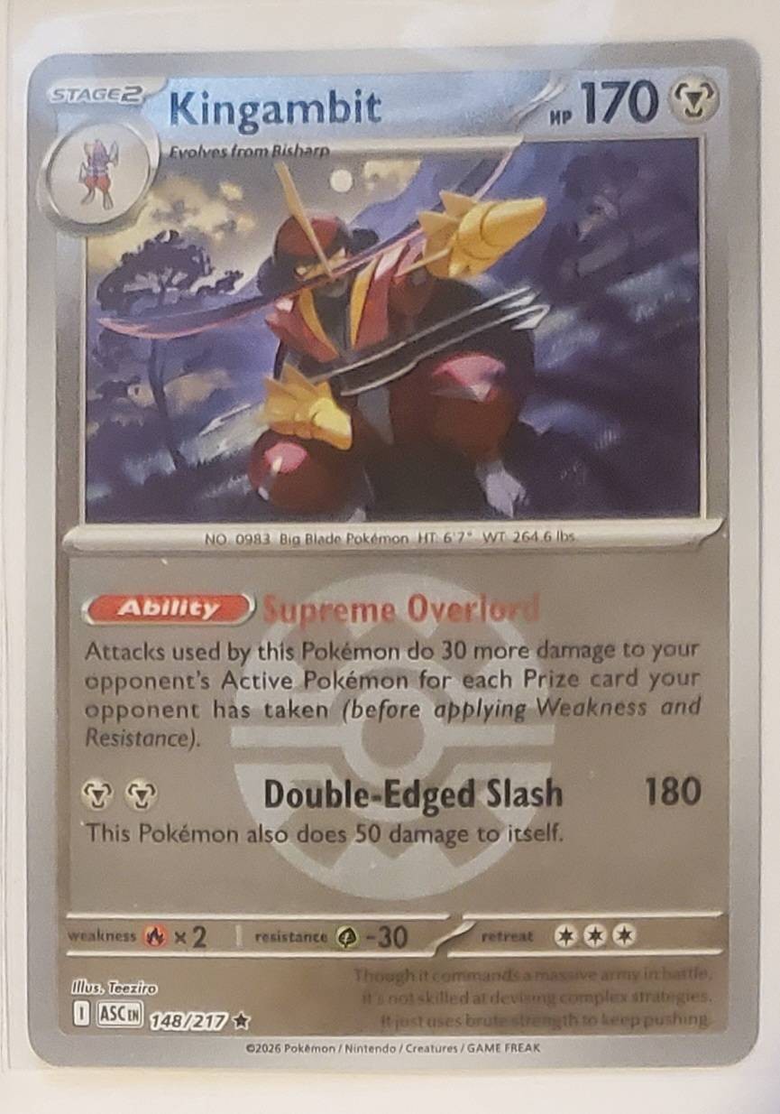 KINGAMBIT (QUICK BALL) 148/217 RARE ASCENDED HEROES POKEMON REVERSE HOLO NM