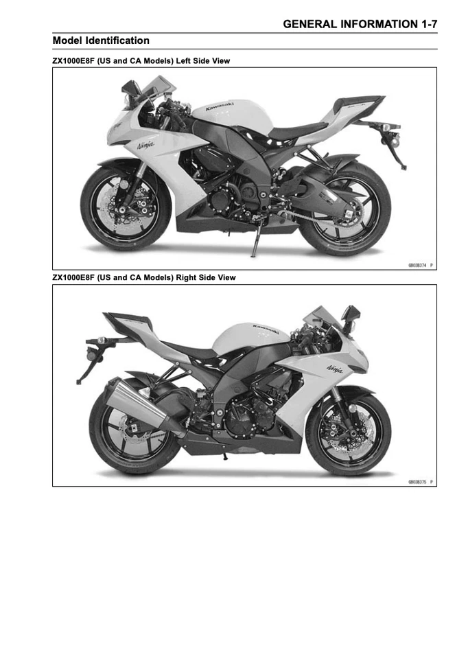 Kawasaki Ninja ZX-10R 2008 manual de servicio de motocicleta Foto 3 de 4