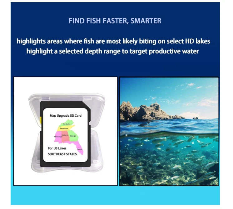 Map SD Card for Fish Finders, Update Southeast States Lakes fit for Helix G3/G3N - Image 2 of 4