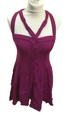 ASOS Burgundy Strappy Viscose Shirt Dress U.K. 10  CLEARANCE PRICE