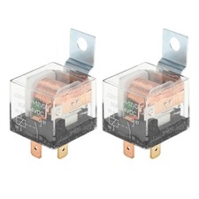Auto Relay 4 Pins 12V 80A Waterproof Metal Hanging Hole Car Clear 2 PCS