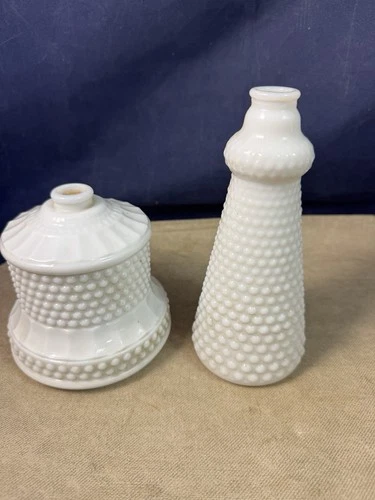 Vintage Hobnail Milk Glass Lamp Replacement Parts - White