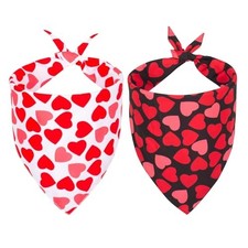 Valentines Day Dog Bandanas Reversible Triangle Scarf for Medium Large Dogs