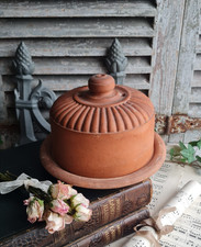 ANCIENNE FAISSELLE EGOUTTOIR MOULE A BEURRE BEURRIER A EAU CLOCHE EN TERRE CUITE