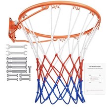 18” BasketBall Tim Replacement For In Ground Or Wall Mounted Universal With Net