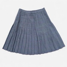 Vintage 90s plaid houndstooth pattern high waist pleated skirt, navy white  red