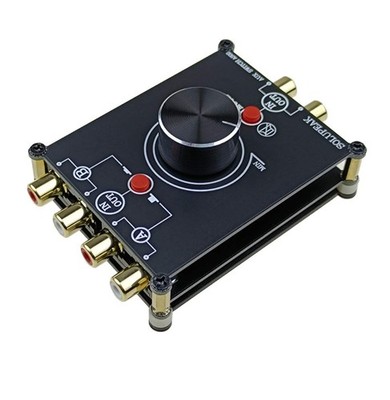 2-Way Stereo L/R RCA Switch Selector 2 in 1 Out Audio Passive Signal Switcher...
