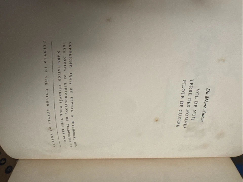 Le Petit Prince by Antoine de Saint-Exupery in French, 1943 First edition. Foto 3 de 4