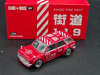 MINI GT Kaido House 1:64 Datsun KAIDO 510 Wagon FIRE V1 KHMG020 Red