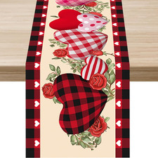 Valentine's Day Table Runner 13x72 Inch with Love Heart Design