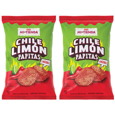 2 Pack H-E-B Mi Tienda Spicy Chile Limon Papitas Potato Chips 7 oz