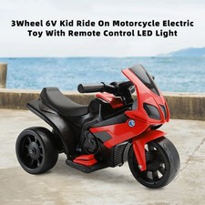 3Wheel 6V Kid Ride On Motorcycle Electric Toy W/ Remote Control LED Light Red