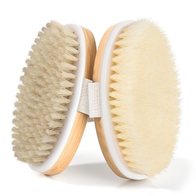 2 Pack Dry Brushing Body Brush, Natural and Soft Bristle Shower Brush for Body C