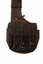Attractive Vintage Brown Leather Saddle Bag   Handmade Oily Leather