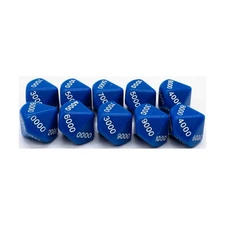Koplow Dice d10 Decimal Dice - Blue w/White (Thousands) (10) New