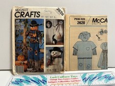 Vintage McCalls Sewing Pattern 2628 Halloween Christmas Scarecrow, Snowman Ghost