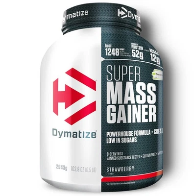 DYMATIZE Weight-Gainer Pulver Super Mass Kohlenhydrate Gourmet Strawberry 2943 g