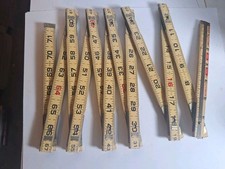 Vintage Lufkin X46 Red End Extension Rule 72” Folding Wood Ruler Brass Slide
