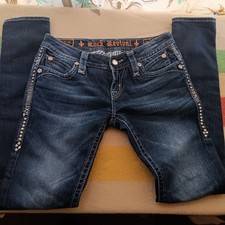 Rock Revival Jeans Womens 26 Johanna Skinny Stretch Contrast Stitch Flap Pockets
