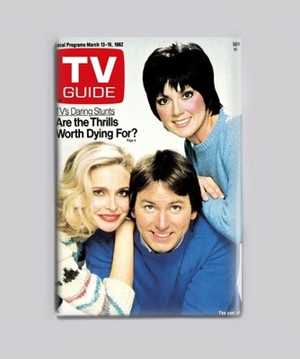 Threes Company John Ritter Joyce DeWitt Priscilla B TV Guide 1982 - 2''x3'' MAGNET