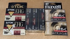  NEW Lot of 7 TDK VHS-C Hgx-Gold TC-30