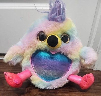 Zuru Rainbocorn Flamingocorn Plush Toy 11  Pastel Rainbow Blue Heart  Bird Plush