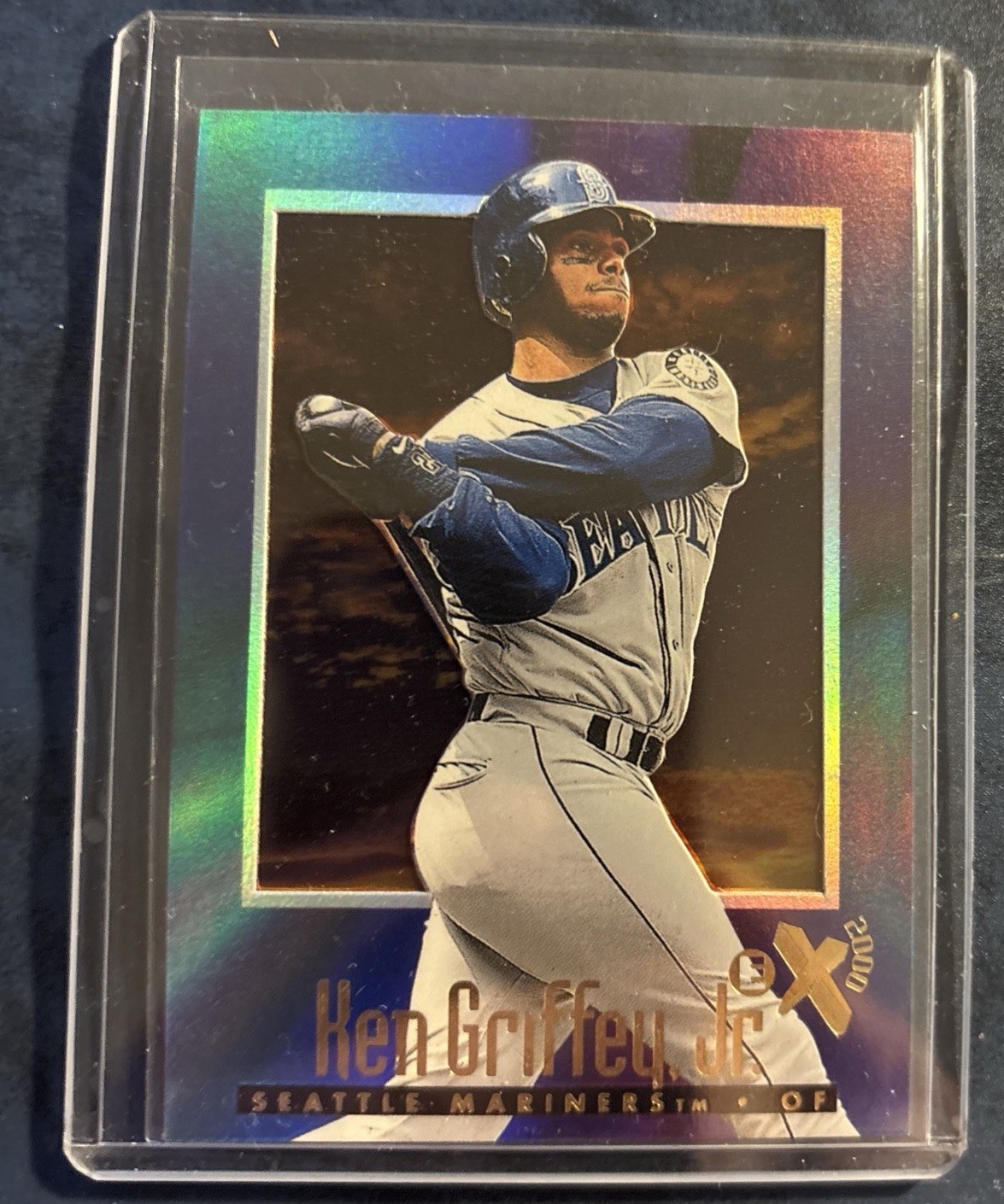 1997 Skybox E-X KEN GRIFFEY JR “E-X2000” BLUE HOLO FOIL #40 MARINERS RARE SP
