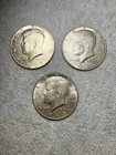 1967-1969 Lot Of 3 Kennedy Half Dollars With 40% Silver. Circulated and ungraded